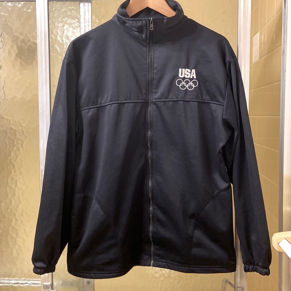 Vintage Official TEAM USA Olympic Zip Up Track Jacket w/Pockets~Lg